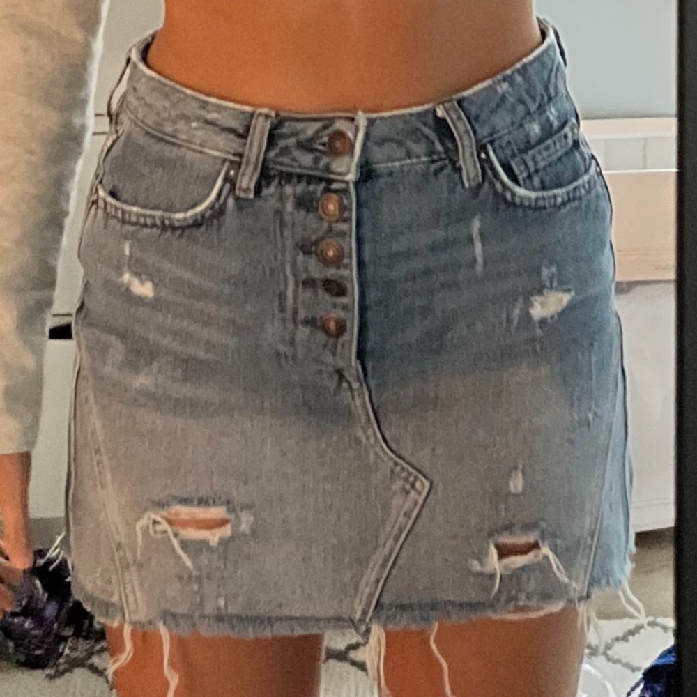 Free People Denim Mini Skirt